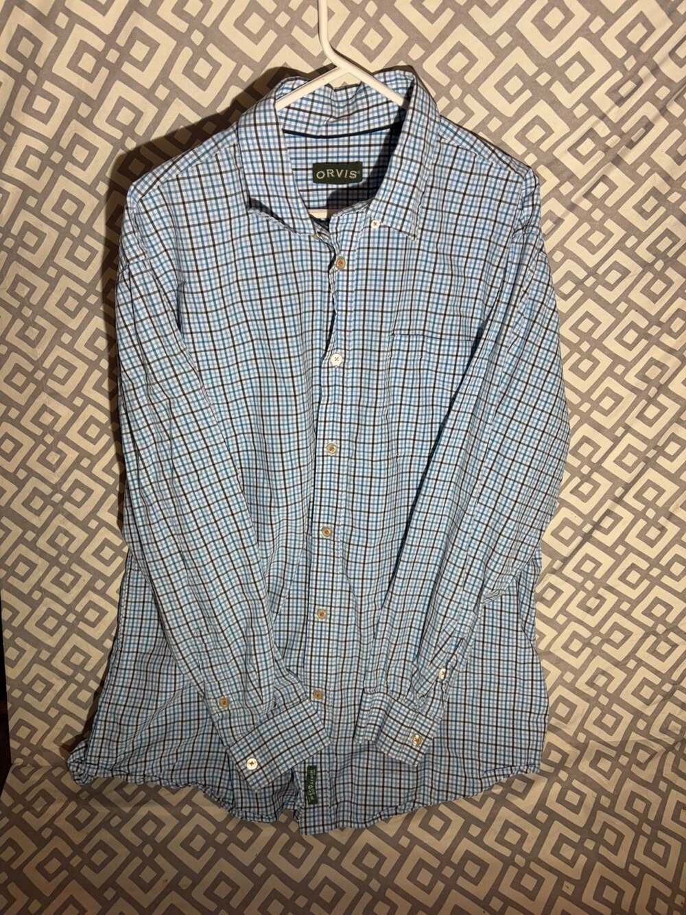 Orvis Heritage Wash Plaid Long Sleeve Button Down Shirt XL-T